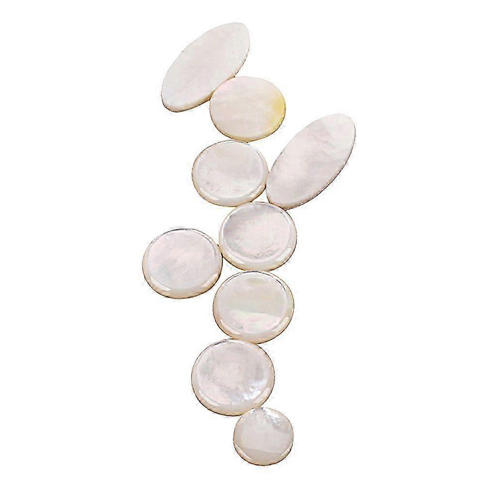 9pcs/set alto tenor soprano saxophone sax pearl shell key buttons inlays accessories (white) [jkw]