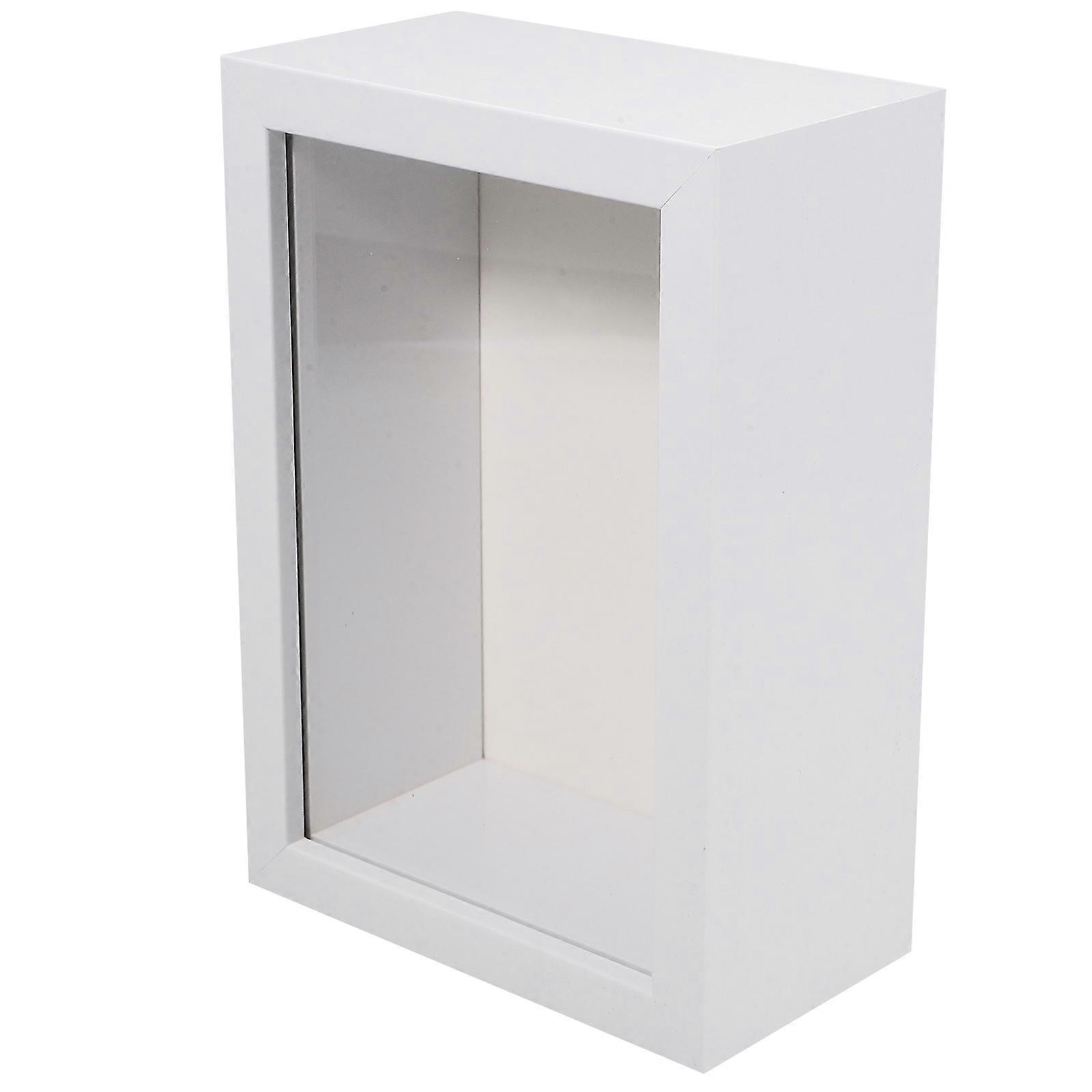 Wooden Keepsake Display Frame for Memories 3Pcs White Rustic Shadow Box