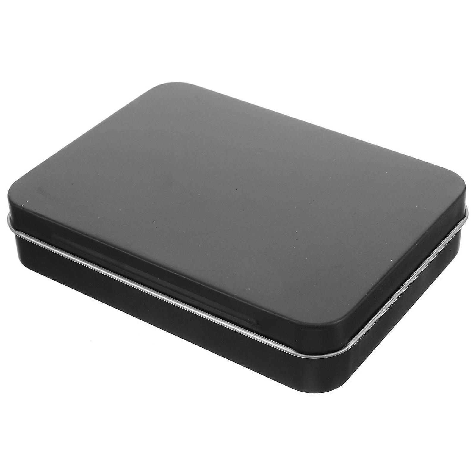 Rectangular Tinplate Can Container 5Pcs Set With Lid Suitable For Outdoor And Camping Uses In Durable Black