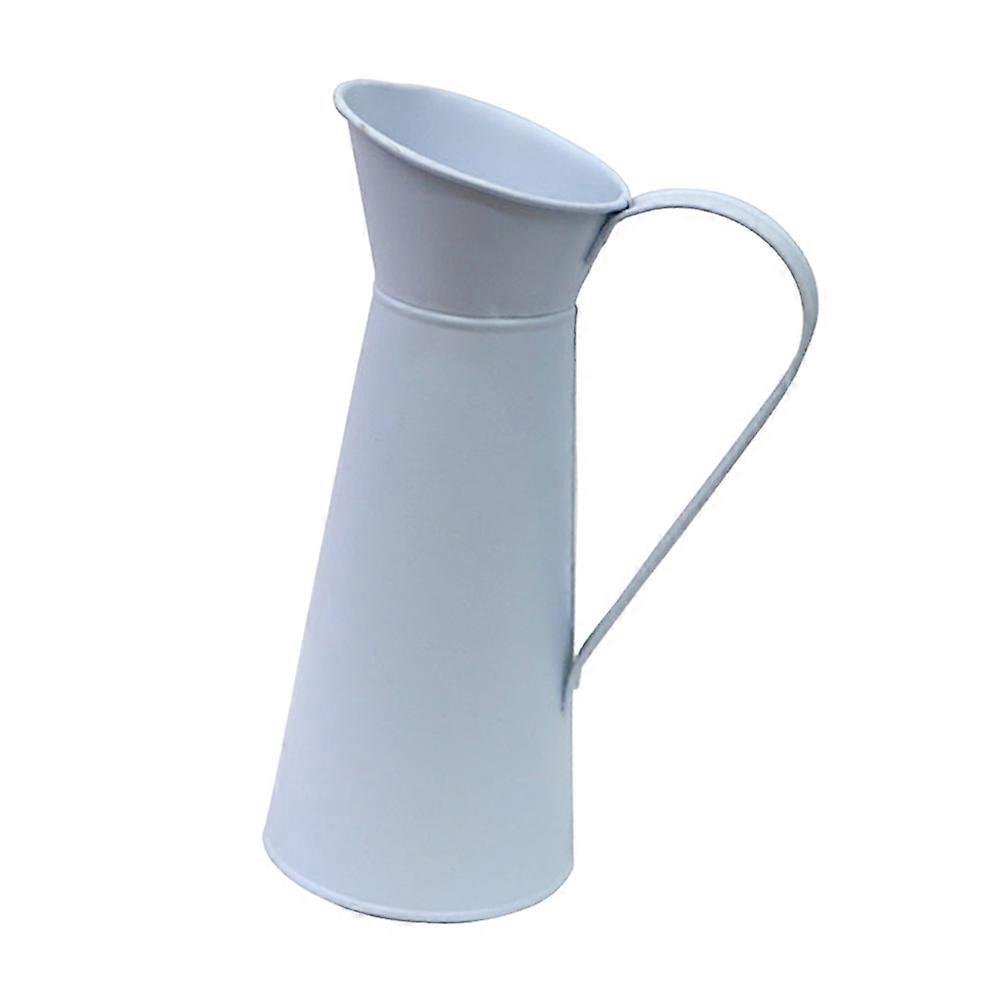 Mini Iron Pitcher 2Pcs Kettle Design Watering Can For Home Office Decoration White Easy To Use