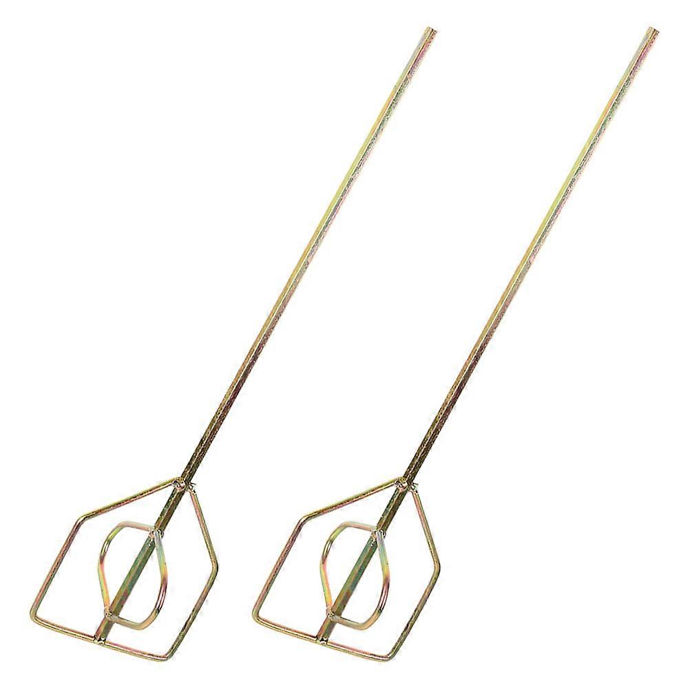 Concrete Mixing Paddle 2Pcs Paint Mixing Rod Designed For Easy Use In Renovation Projects Featuring Hexagonal Flat Bottom In Golden