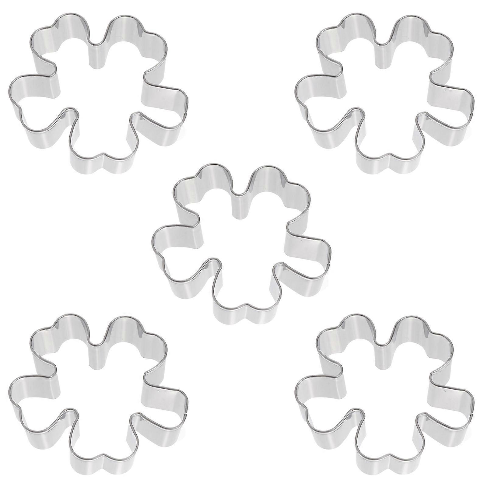 Silver Four Clover Shaped Cake Mold for Baking Use 15Pcs Set