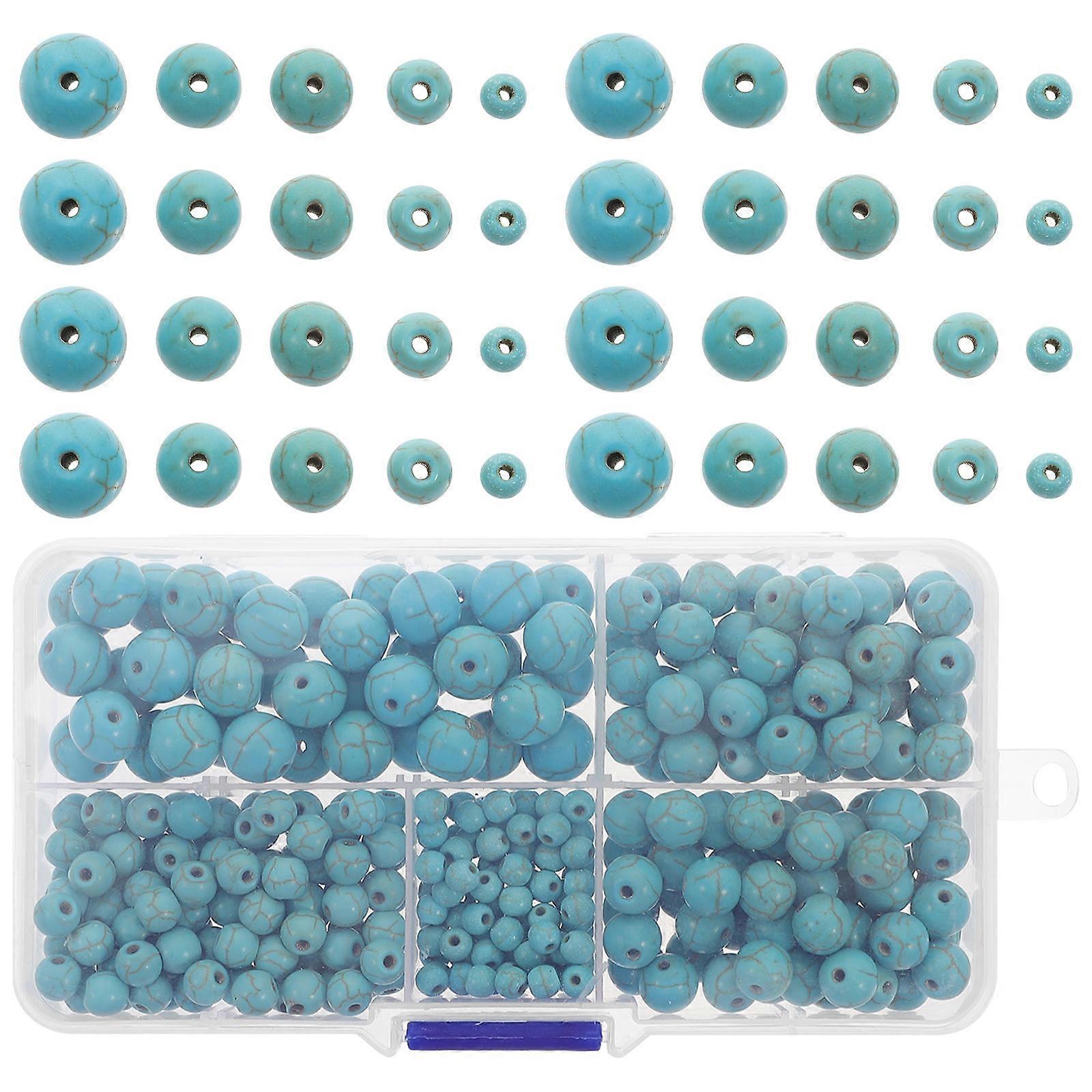 Round Beads Gemstone Loose Beads for DIY Craft Making 3 Boxes