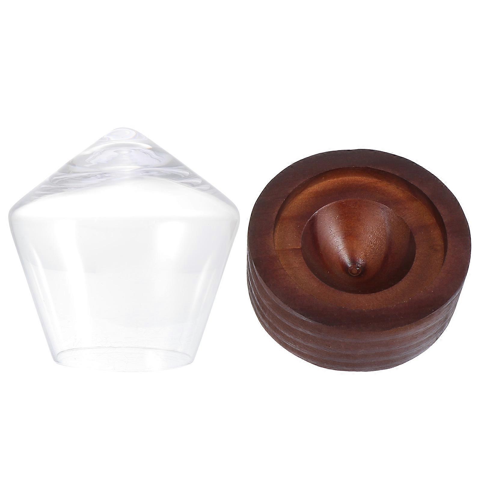 Rotation Wine Cup for Drinking 1Set with Glass and Wooden Base