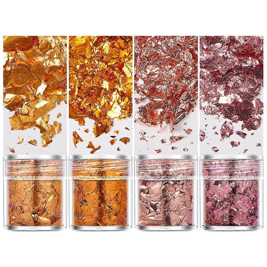 Dazzling Golden Flakes Glitter Leaf Sheets for Projects and Artistic Creation