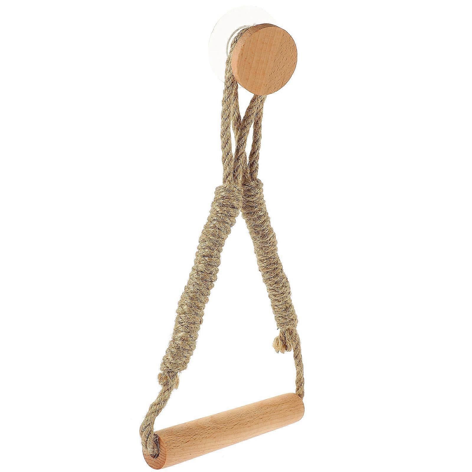 Rustic Wood Toilet Paper Holder with Rope for Wall 3Pcs Roll Holder