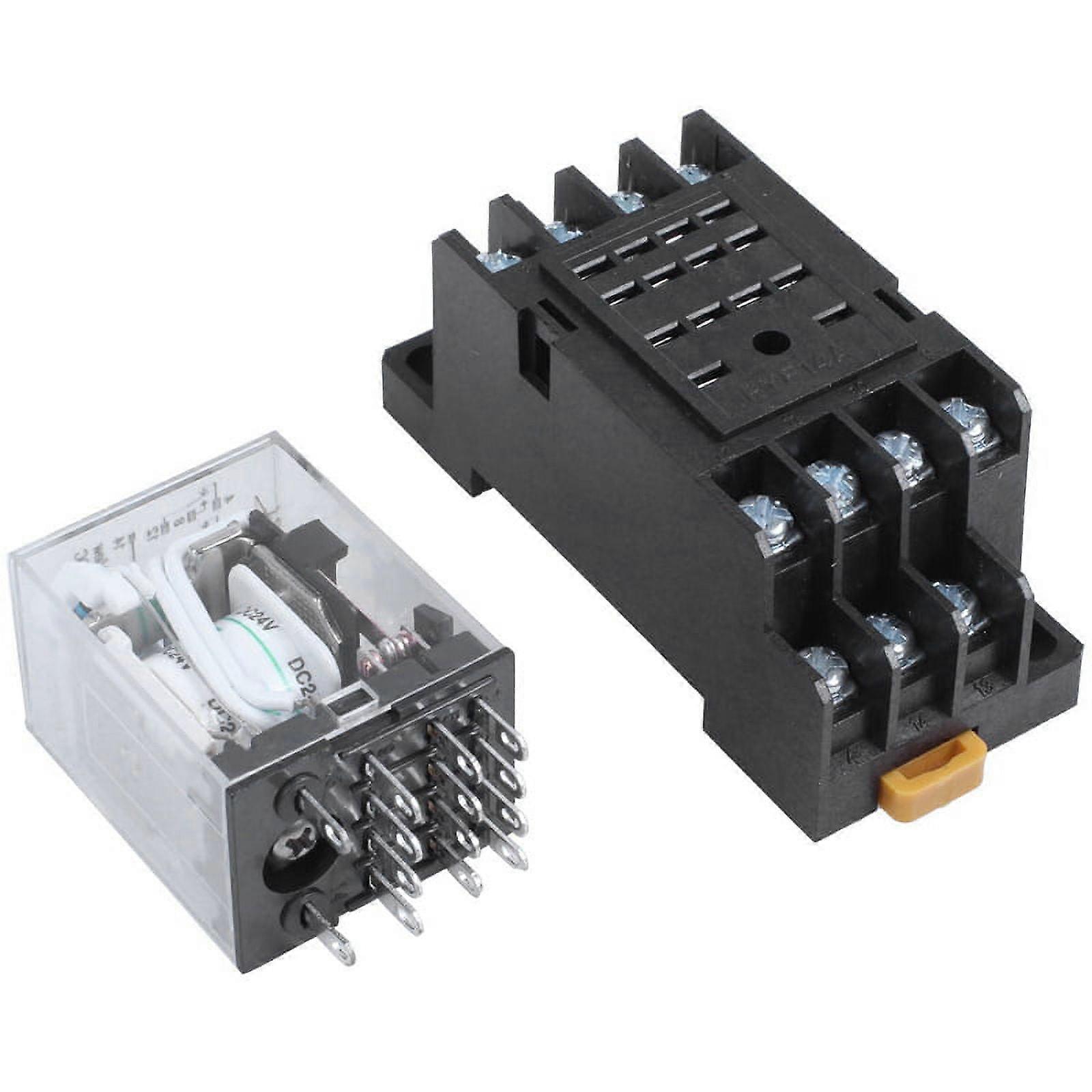 DC 24V Coil Volt 4PDT 14 Pin Terminal Electromagnetic Relay HH54P