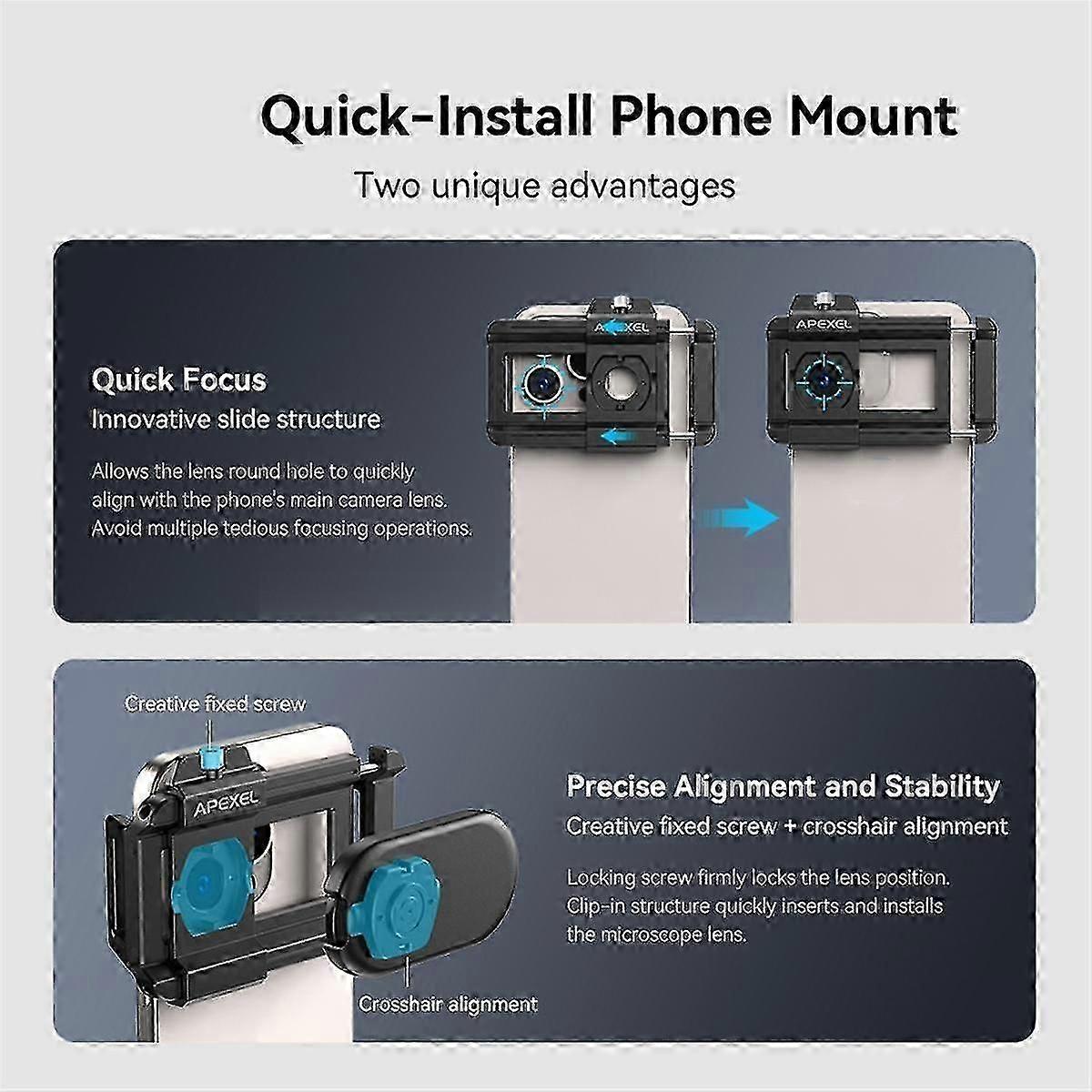 Cell Phone Universal Microscope with CPL-365 Violet Lamp Portable Identification HD Magnifying Microscope,A