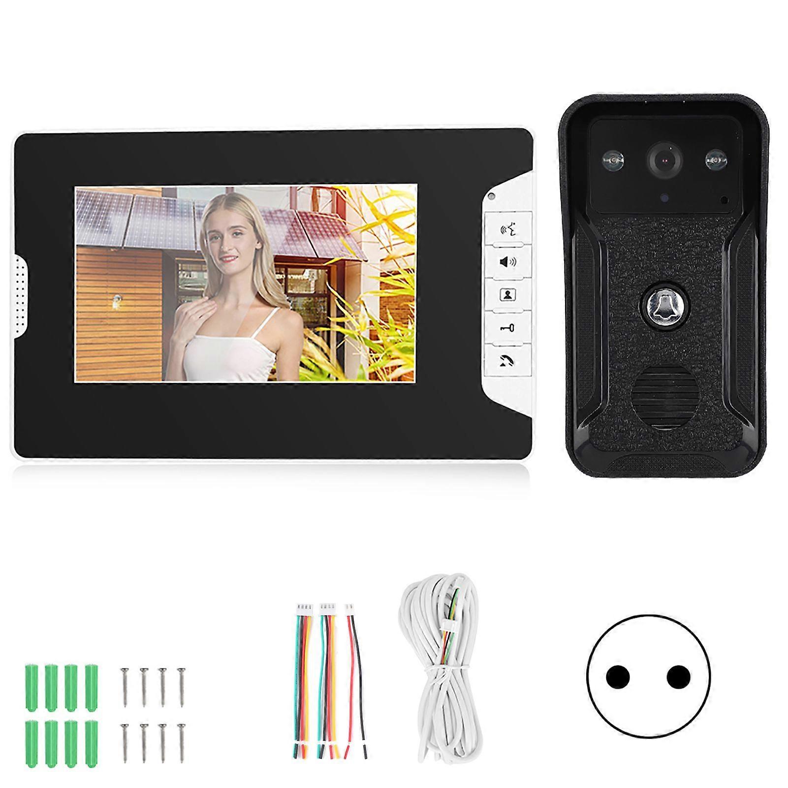 7in TFT Home Security Video Doorbell Wired Rainproof Intercom Door Phone with Night Vision Camera