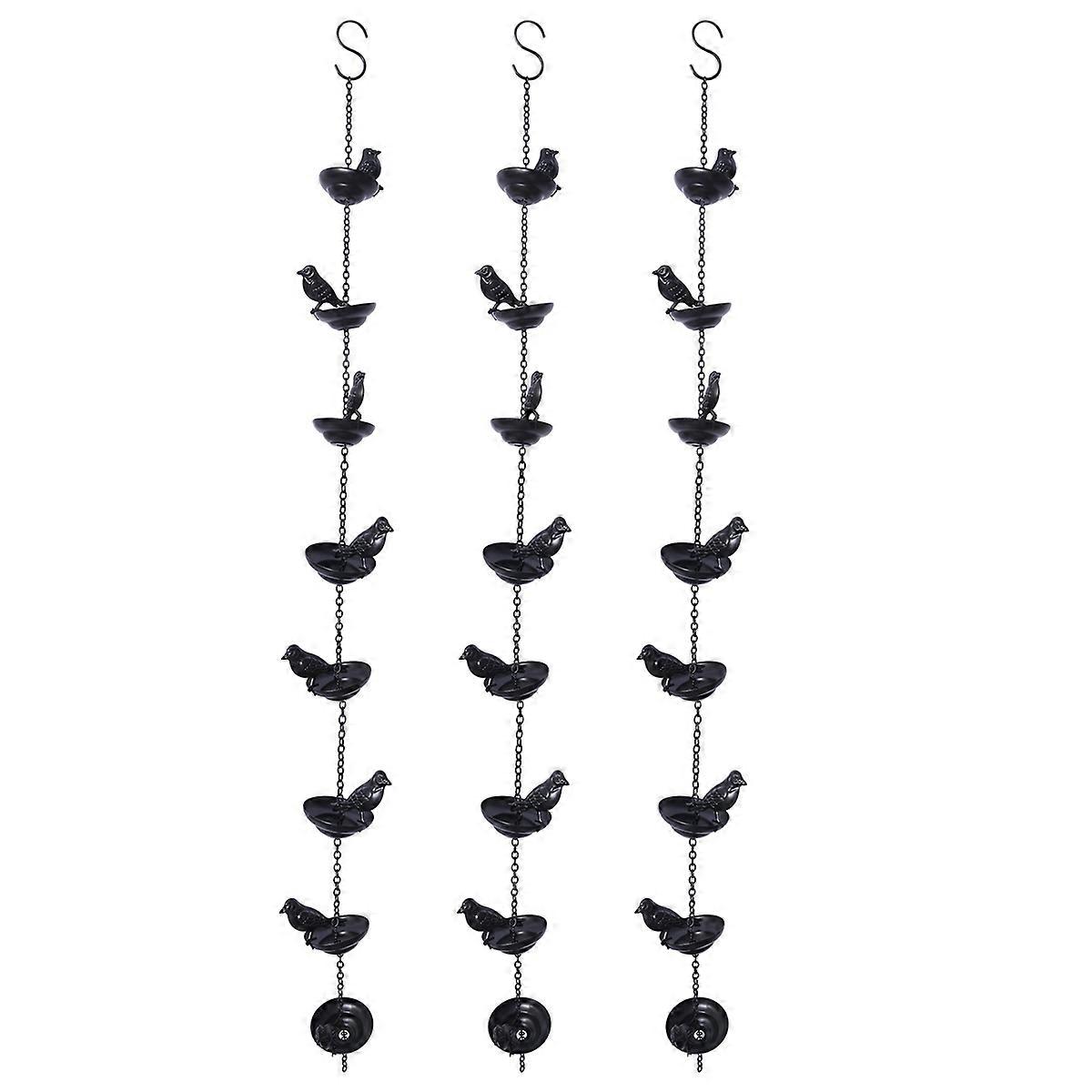 Mobile Birds on Cups Rain Chain, Rain Chains for Gutters,9x7x80cm