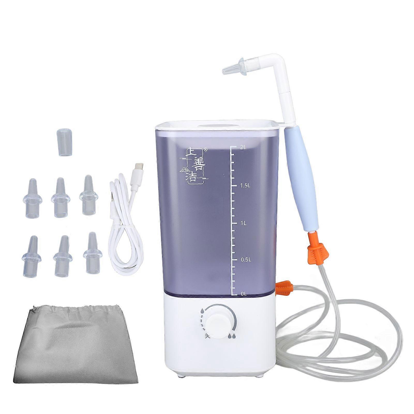 Electric Enema Bucket Kit 2000ML Colon Cleansing Reusable USB Charging Hydrotherapy System for Home