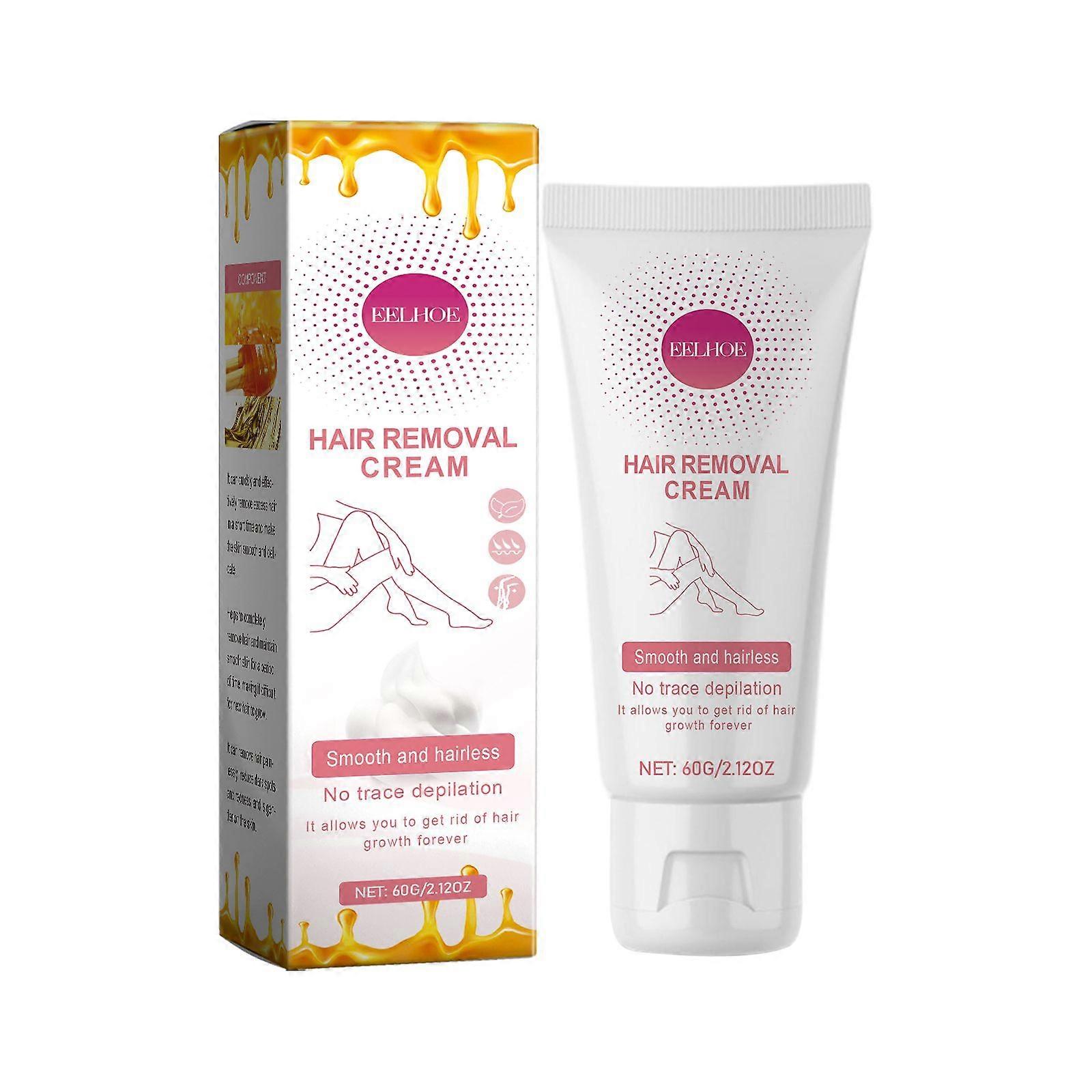 EELHOE Hair Removal Cream, Gentle Depilatory Facial Lip Body Smooth And Delicate Moisturizing Refreshing Depilatory Cream