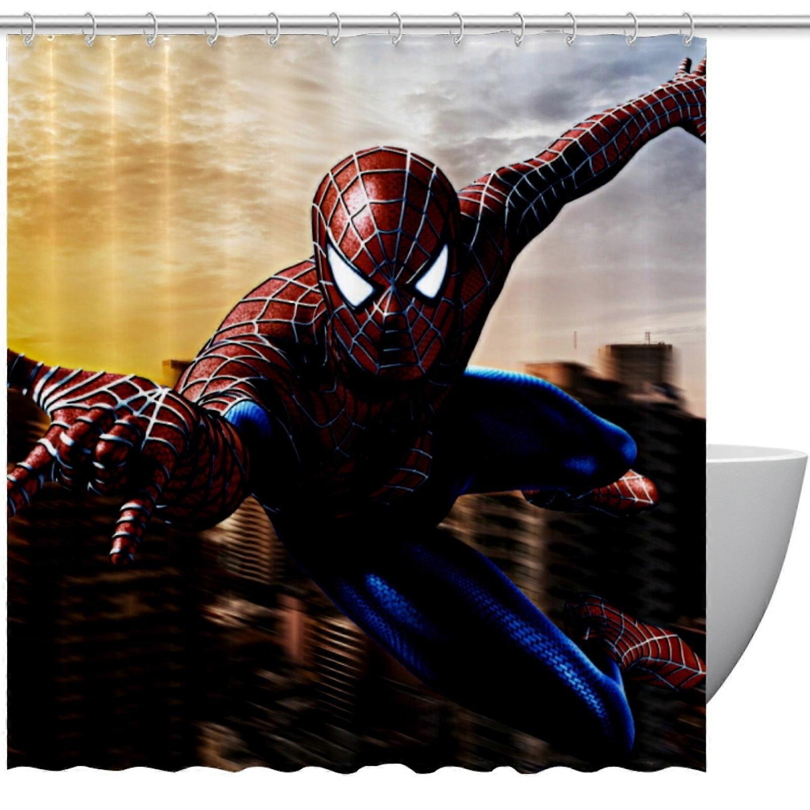 Spider-Man Printed Shower Curtain with Hooks 66" x 72"