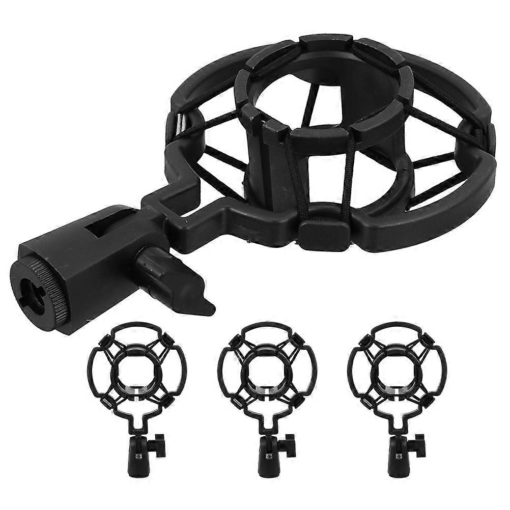 Universal Microphone Shockproof Mount 4Pcs Black Plastic for Microphone Quick Setup