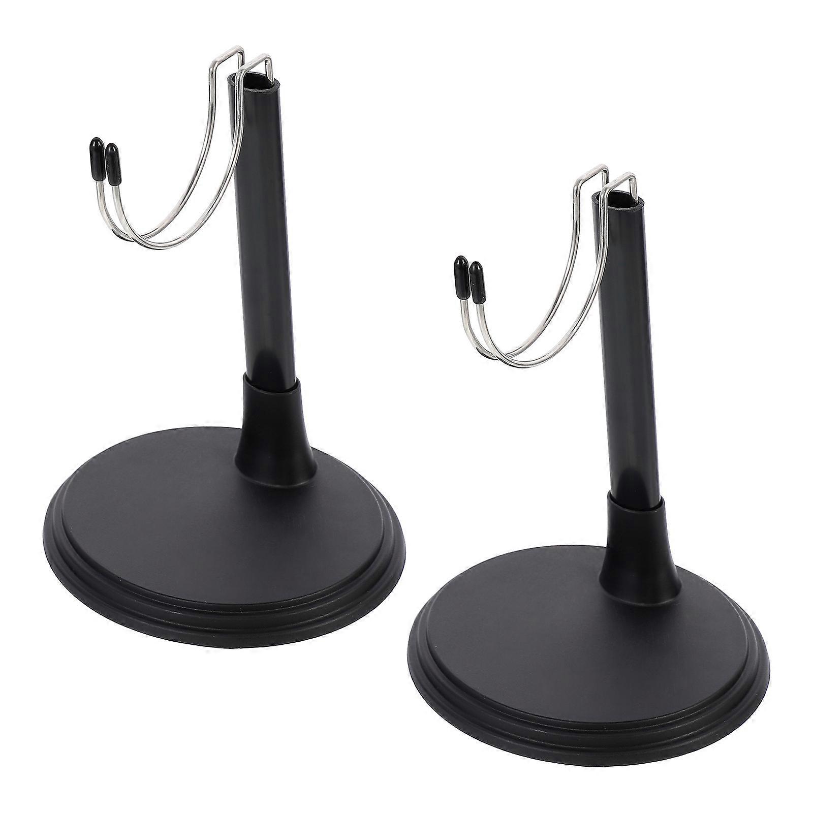 Doll Display Rack Doll Stands for Storage 4Sets Black Plastic Material