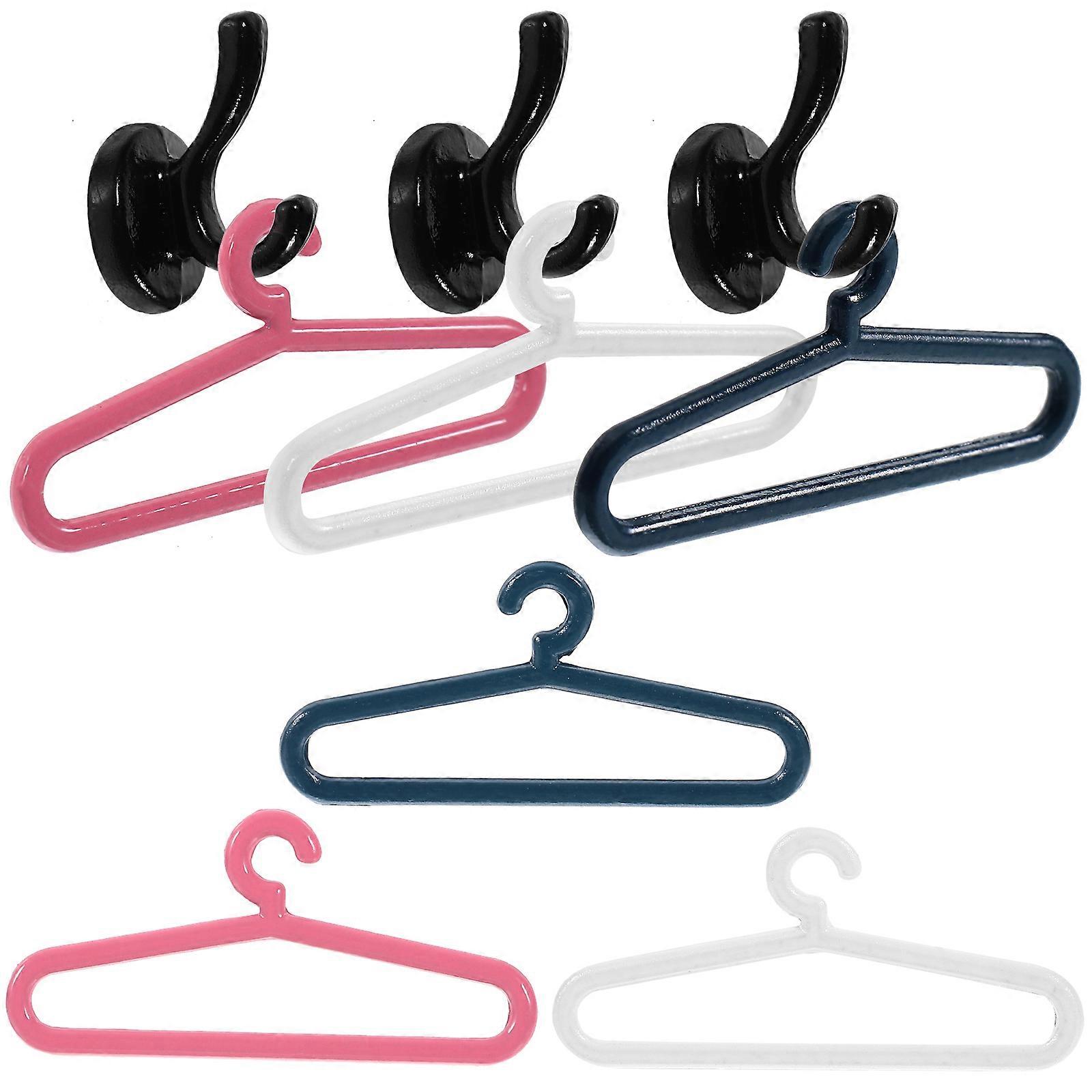 Mini Hangers Hooks for Organizing Doll Clothes 1Set Assorted Color