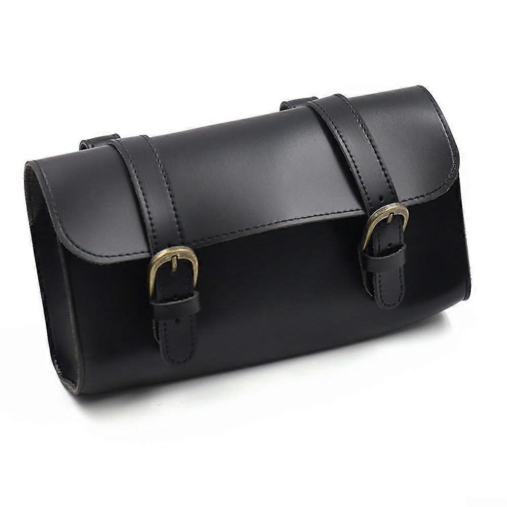Lightweight Bicycle Tail Pouch PU Leather Design For Ebikes And Motorbike Use Black