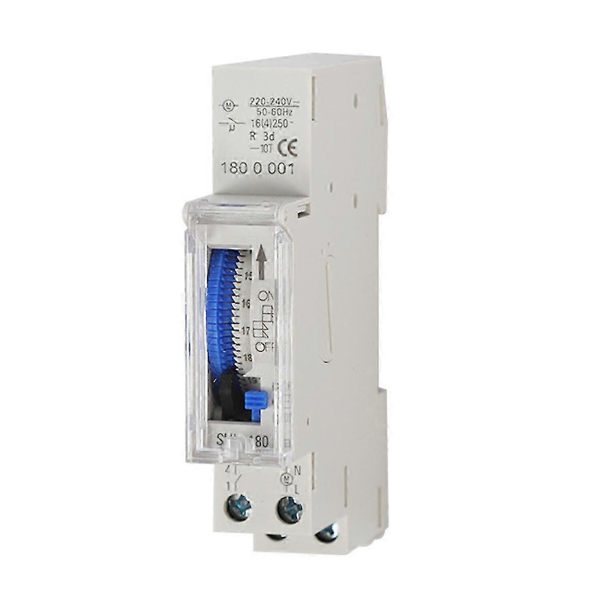 24 hour mechanical timer, 15 minute minimum timer, rail mount, integrated battery, sul180a ac220-240V grey - sul180a ac220-240V grey 25-26