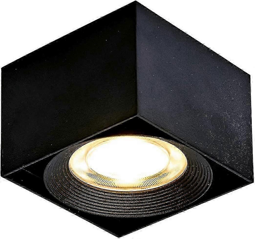 10w Led Ceiling Spotlight Lamp,ip20,10x10x7cm (black-3000k) [energy Class A+]