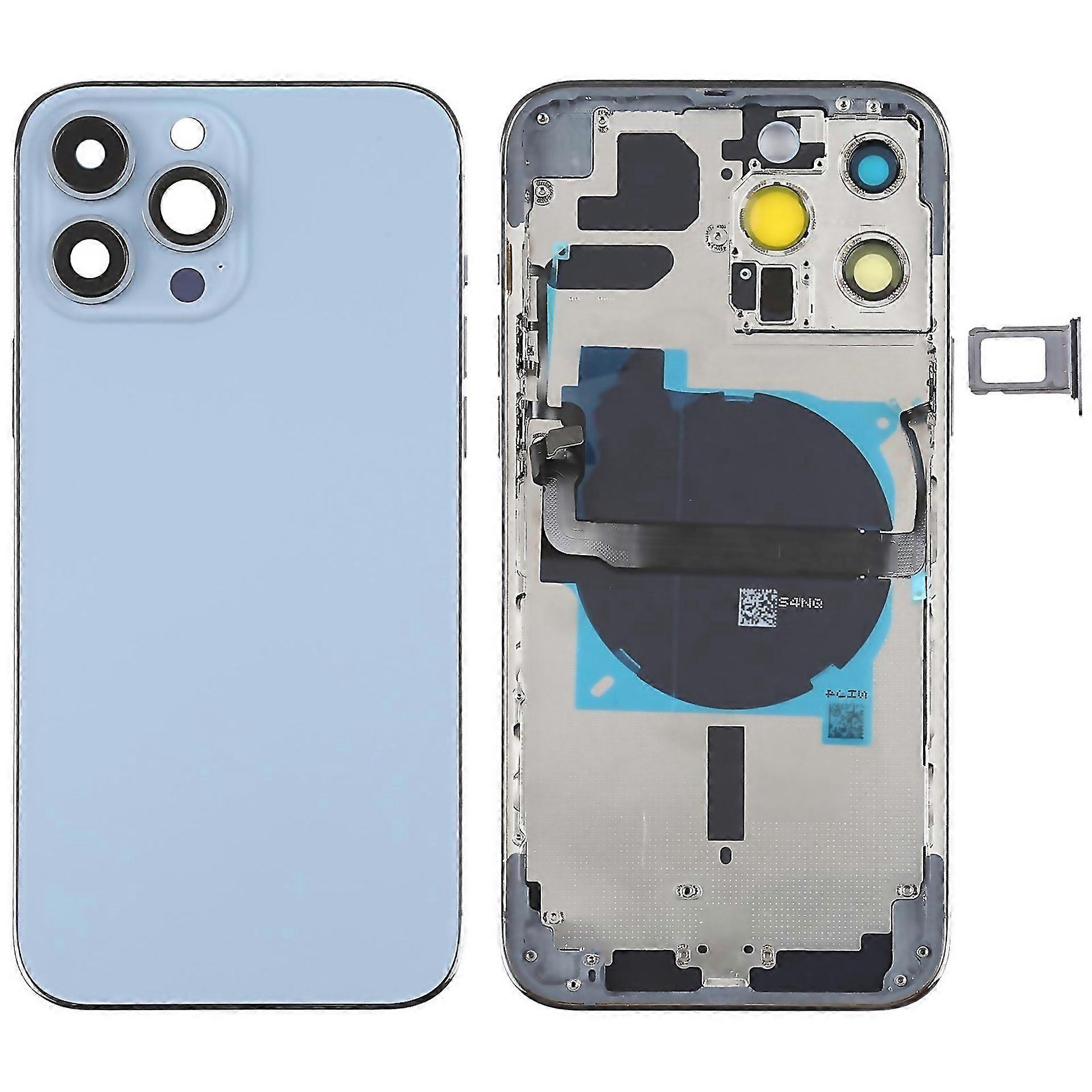 For Iphone 13 Pro Max Battery Back Cover With Side Keys Card Tray Power Volume Flex Cable Wireless C