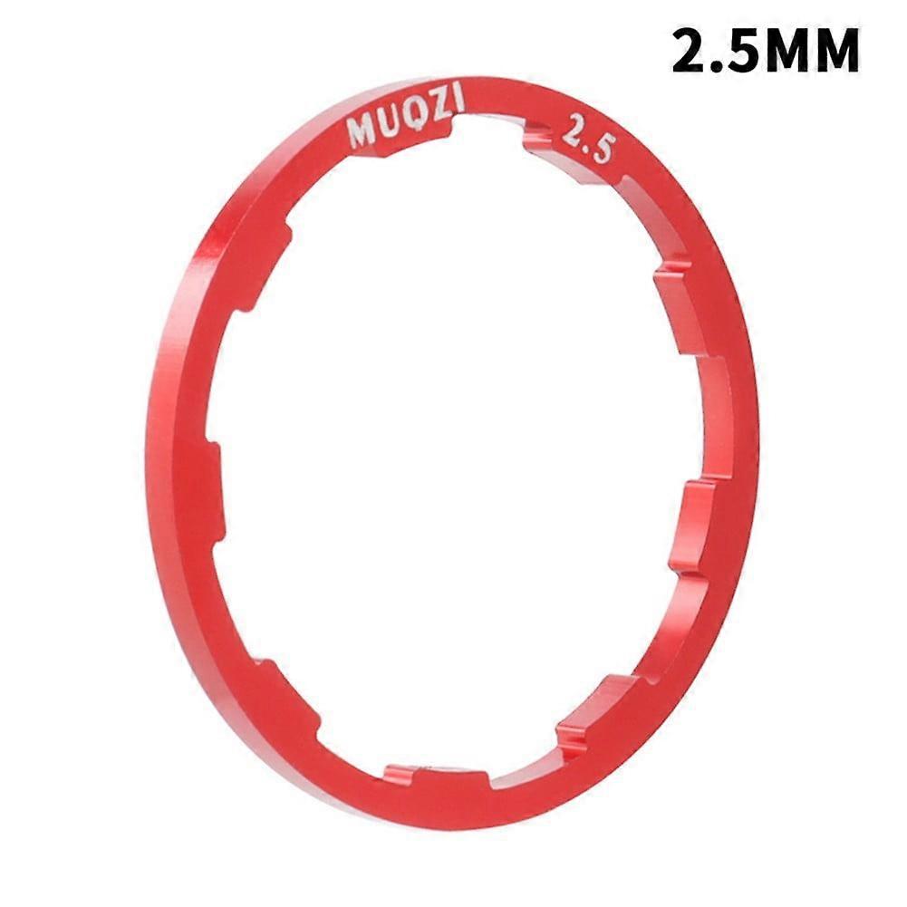 DAMIFU MTB Grooved Hub Washer 1.0/1.5/1.85/2.0/2.18/2.35/2.5MM Bottom Bracket Spacers Red 2.5MM