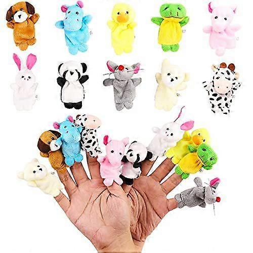 Animal Finger Puppet Set, 10Pcs Soft Plush Hand Puppet Toys for Kids Interactive Play and Storytelling, Party Favor or School Activity, Assorted Style