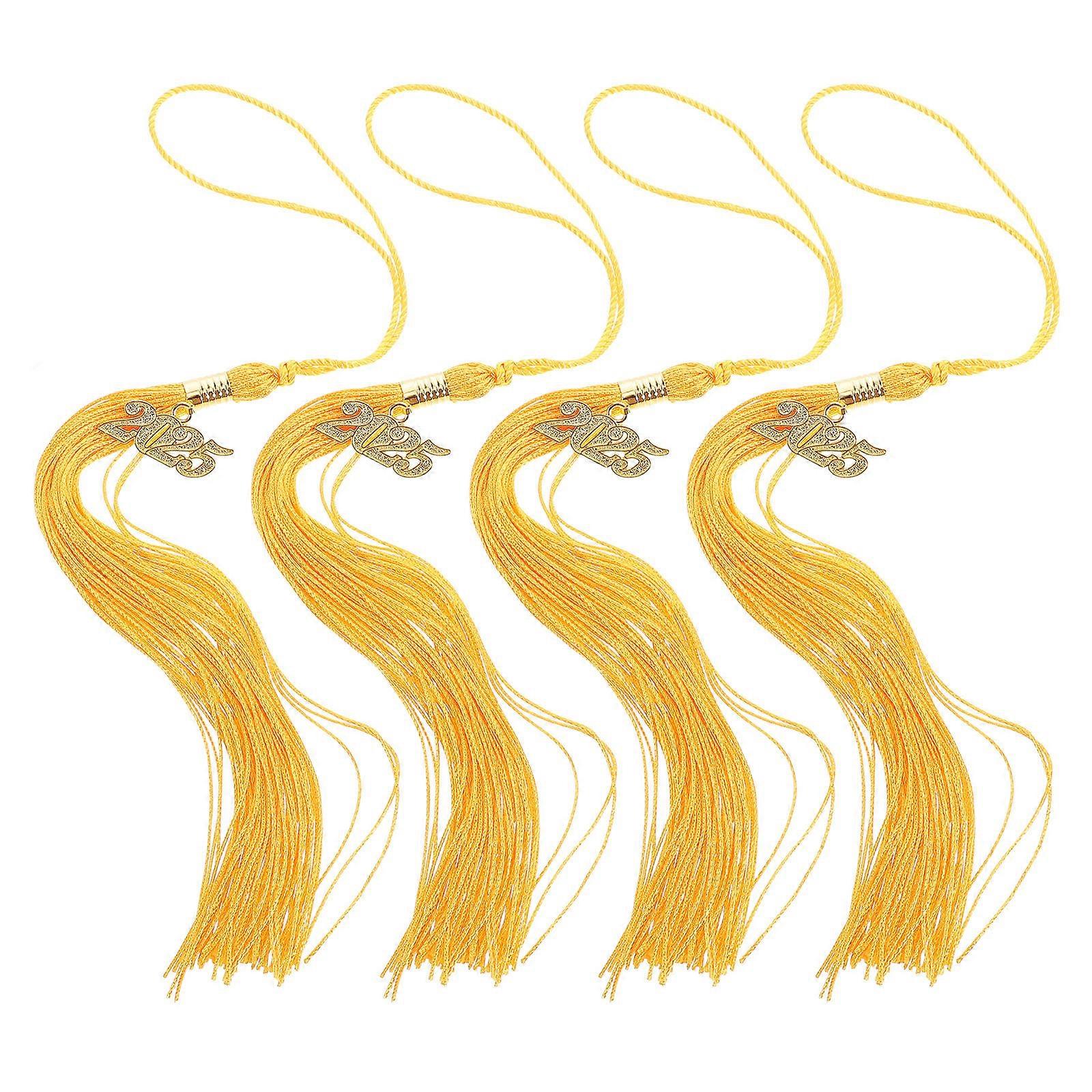 2025 Graduation Cap Tassels 4 Pcs Tassel Pendants For Doctoral Cap With Meticulous Craftsmanship And Golden Tone