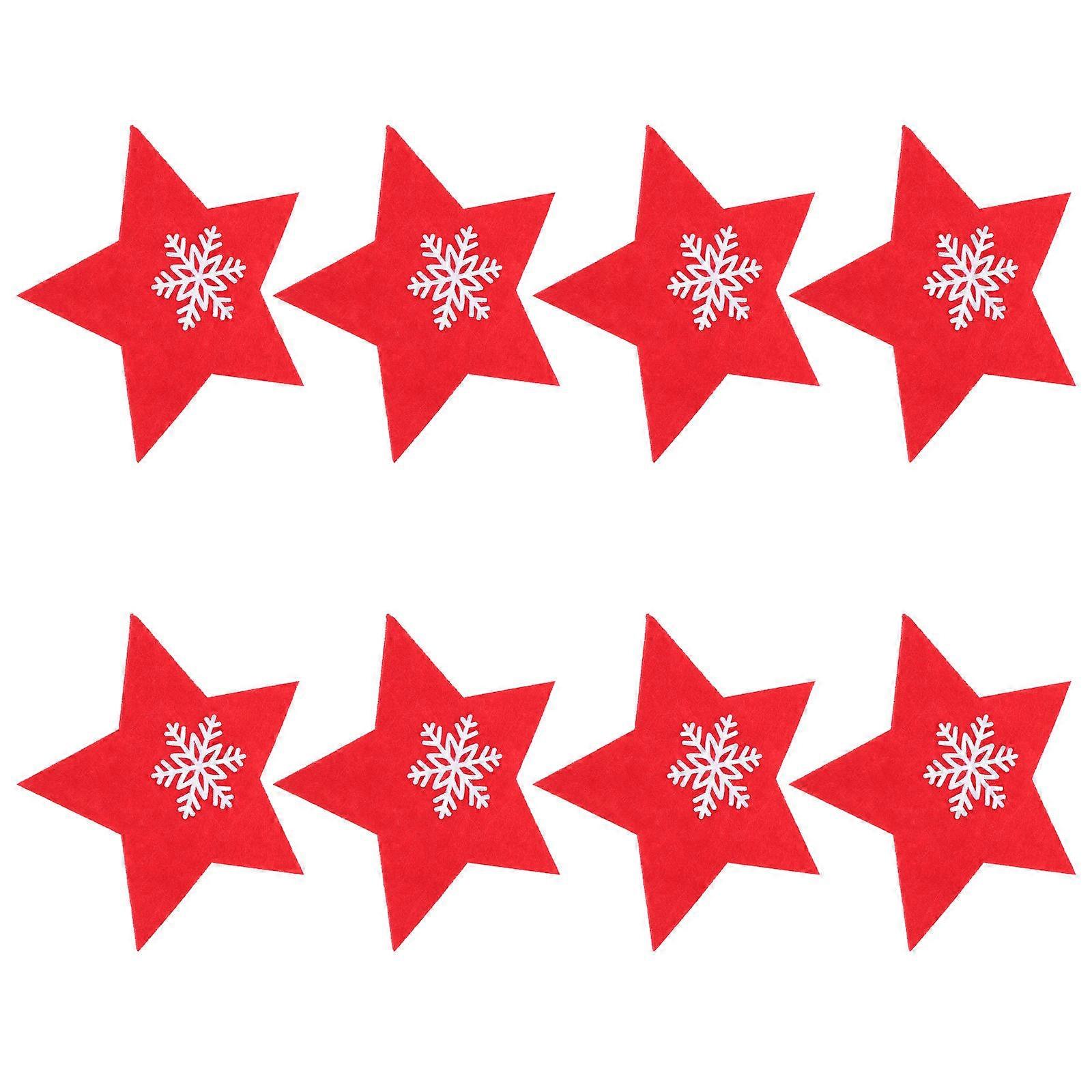 Christmas Tableware Bag Five-Pointed Star Cutlery Holders for 8Pcs