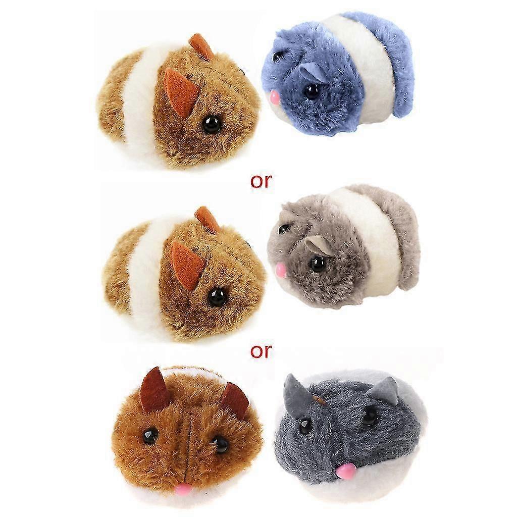 Pull String Mouse Vibrating Movable Interactive Toy Fluffy Plush Mice for Cats Kitten Pets