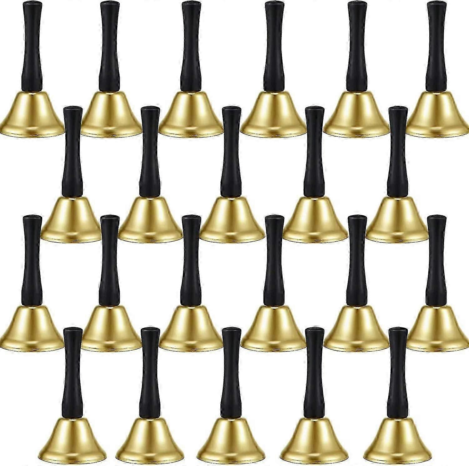24ピースハンドベルシルバースチールサービスハンドベルブラックウッドハンドルダイアトニックメタルベルミュージカルパーカッション(ゴールド)