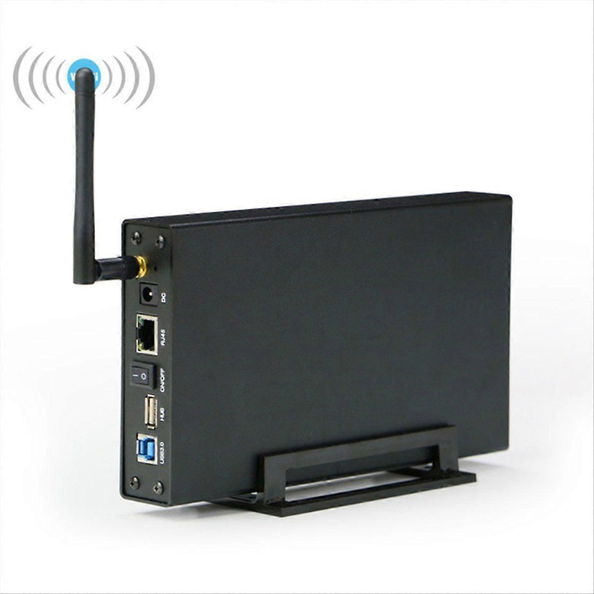 Draagbare 3,5 inch HDD SSD-behuizing Draagbare USB3.0 Rj45 Ethernet NAS-netwerkstreamingserver Opslag voor Case EU-PLUG