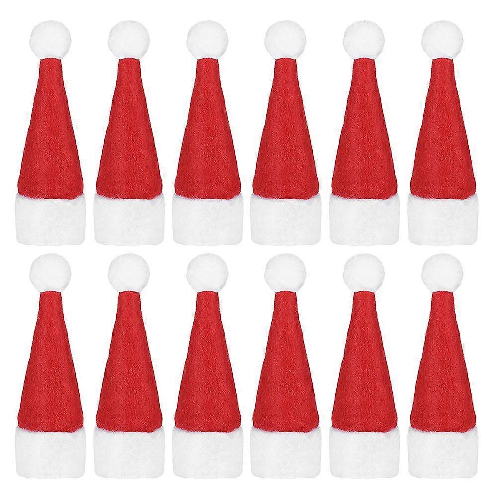 36Pcs Creative Lollipop Caps Christmas Hats Decorations Mini Xmas Caps