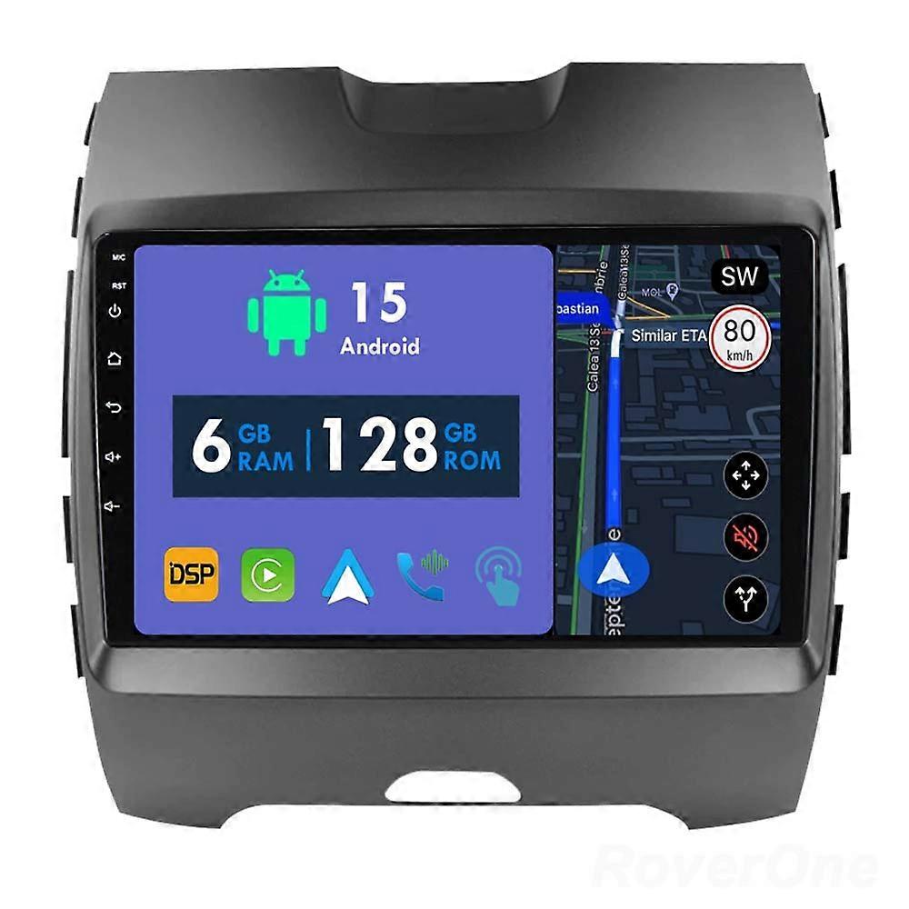 Car Radio 6G+128G CarPlay GPS Navigation Head Unit for Ford Edge 2 2015 - 2018 Android Auto Bluetooth Stereo Touch Screen