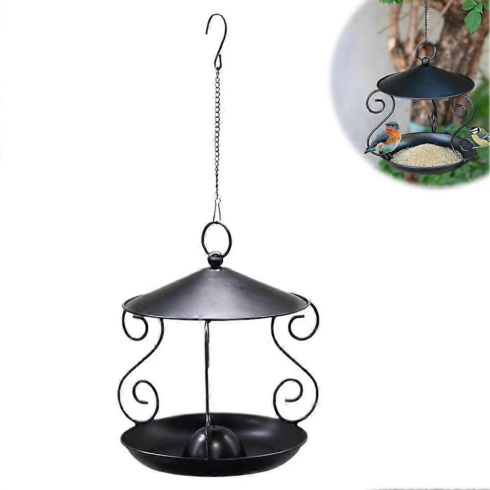 Generic Large Capacity Bird Feeder Iron Feeder Rainfly Bird Feeder with Hook