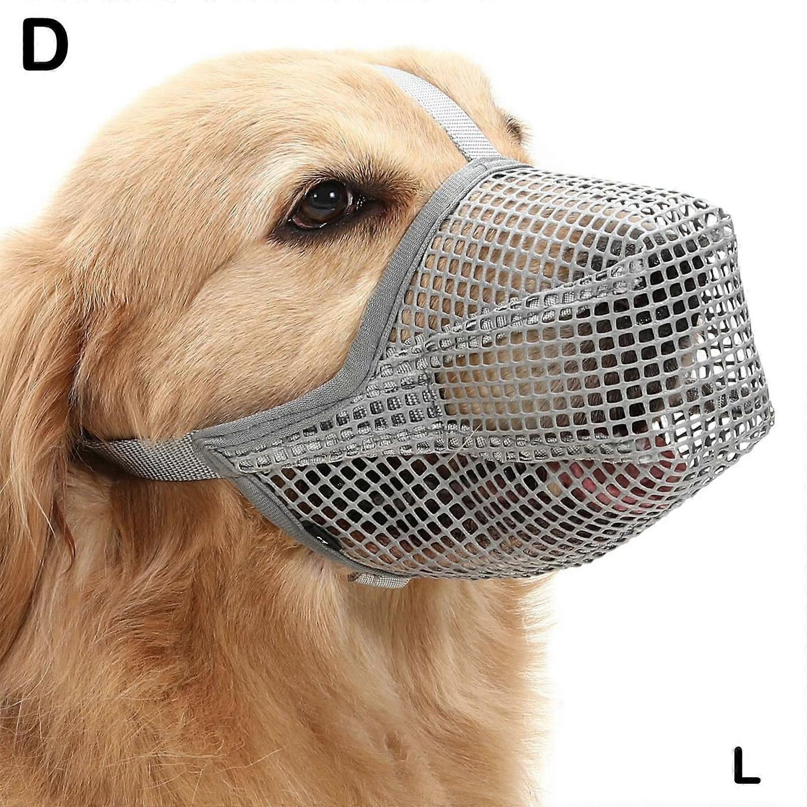FACEGA Adjustable Mesh Dog Muzzle, Black, L