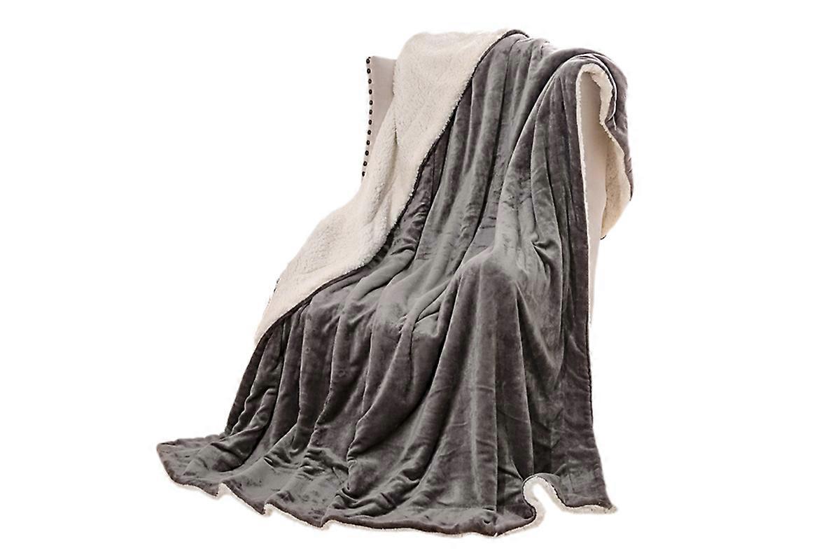 Ultra Plush Micro Faux Sherpa Lambswool Throw Blanket Reversible Blanket