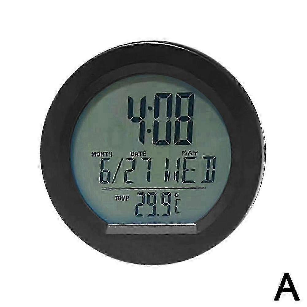 Solar Digital Car Clock Watch with Thermometer: 2-in-1 Auto Clocks Without Wiring