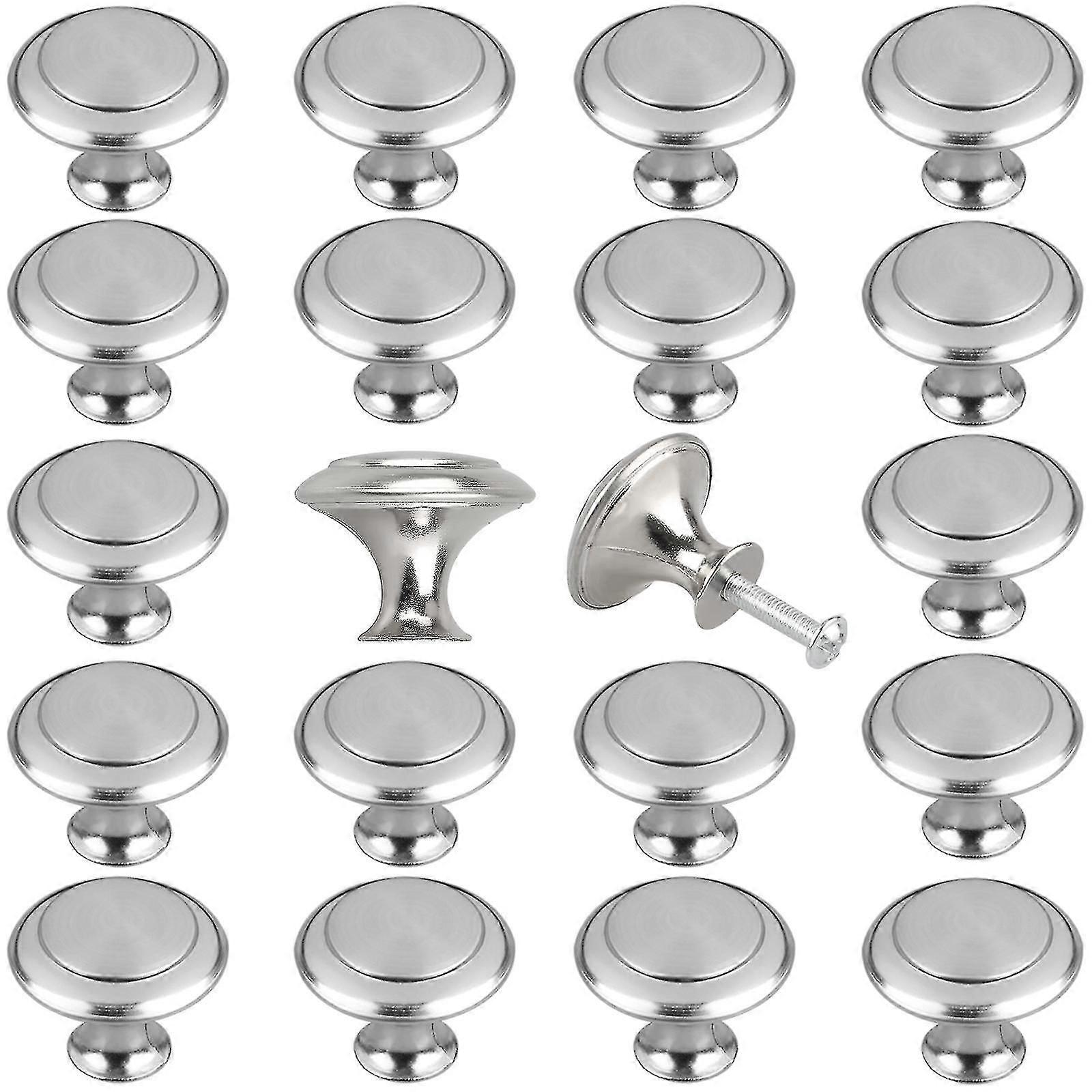 20pcs Kitchen Cabinet Knobs Pulls, Brushed Nickel Cabinet Knobs, Eeekit Drawer Dresser Handles Cupboard Door Heavy Knobs, Kitchen Cabinet Hardware Wit
