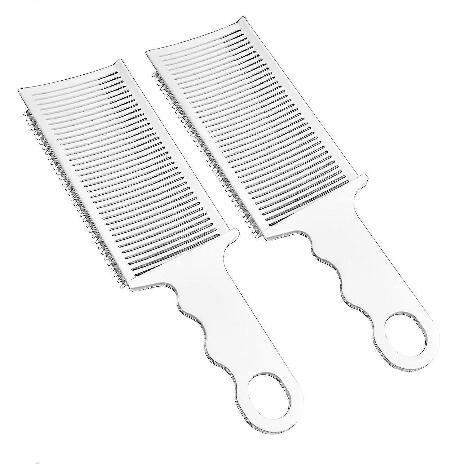 2pcs Fade Combs, Professional Barber Cutting Comb Heat Resistant Clipper Comb Blending Flat Top Comb For Men Salon Styling Tools