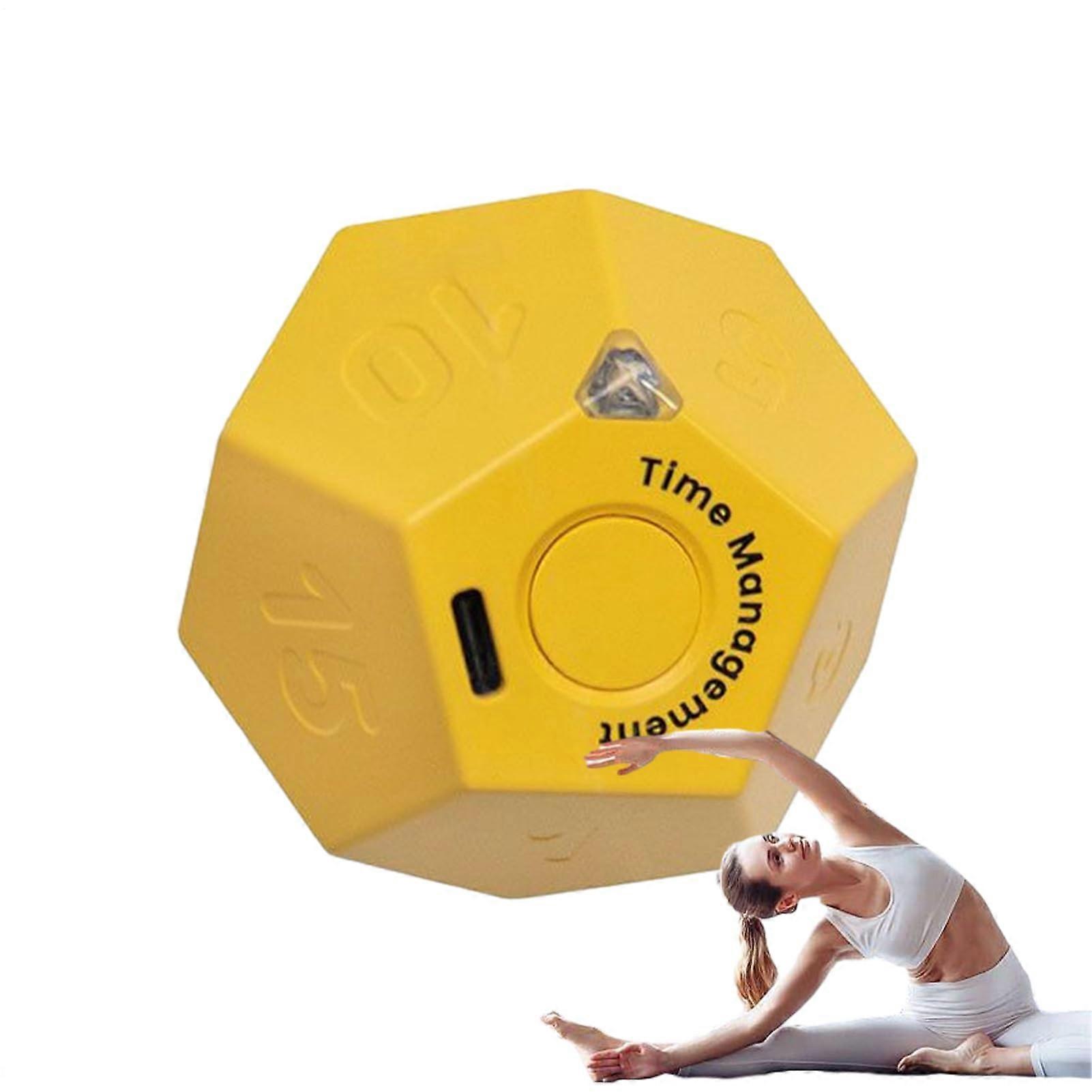 Smart Productivity Timer Cube Desk Timer Alarm Yellow Desktop Focus Tool for Time Management and Learning