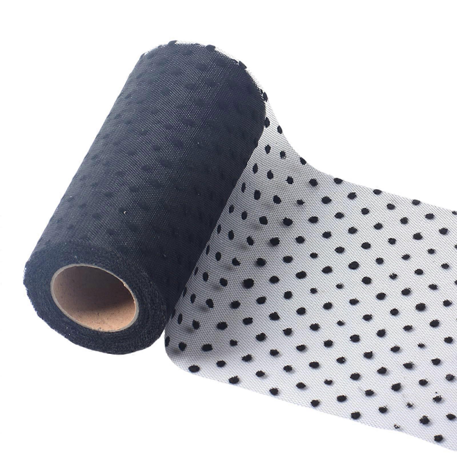 Tulle Netting Spool Black Polyester Veil Net Soft Thick Breathable Organza Style Net Fabric For Clothing Accents