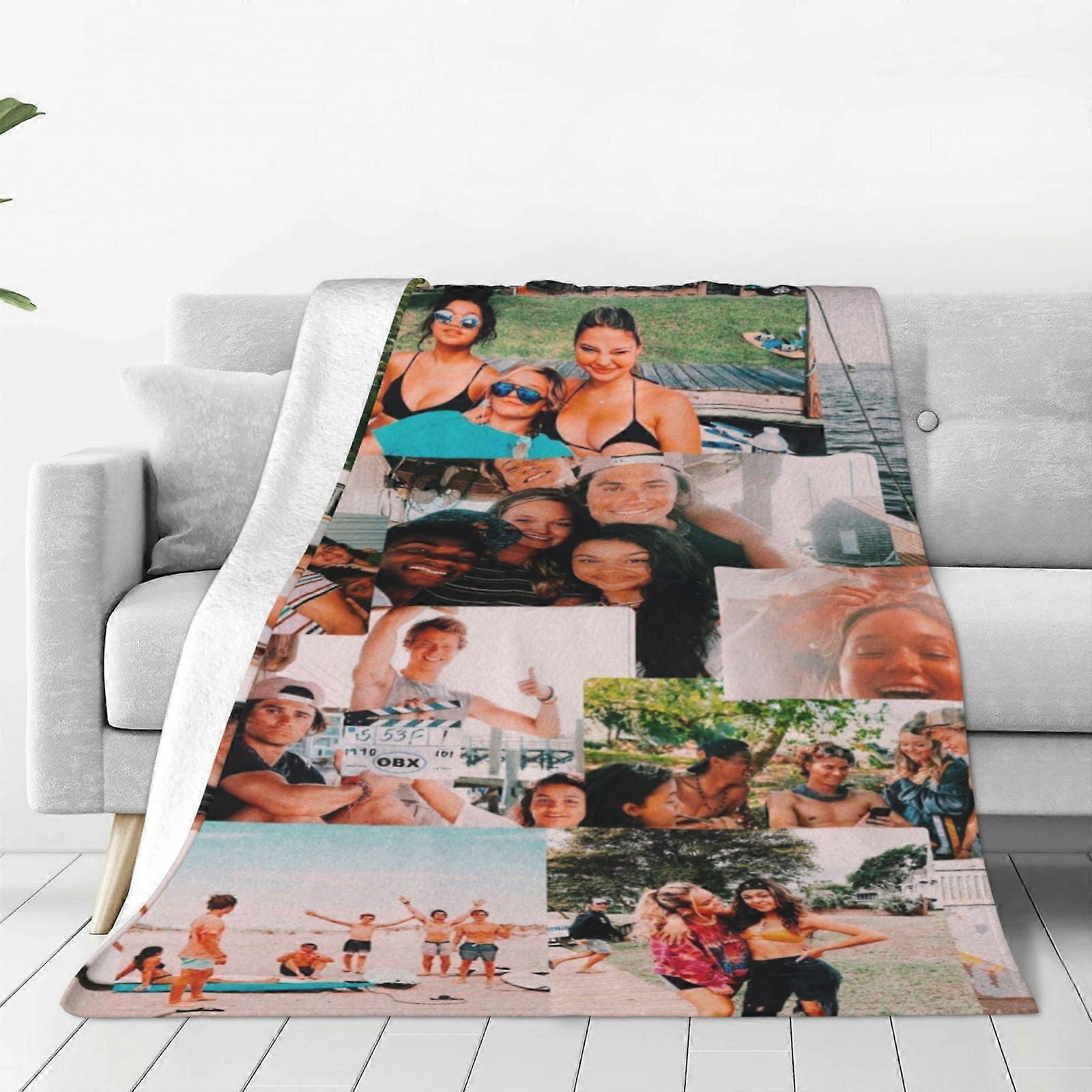 Outer Banks Fleece Throw Blanket, Ultra Soft Cozy Luxury Fuzzy Blanket For Couch Bed Sofa, Lightweight Warm Plush Blankets Bedding For All Season