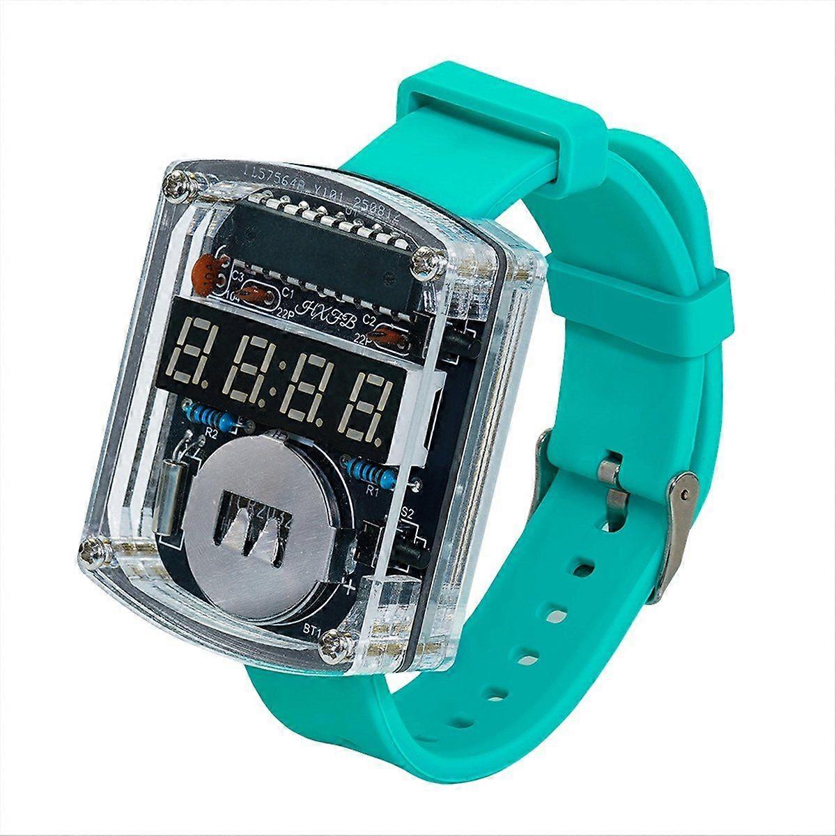 DIY Watch LED Watch Electronic Kit 0.28 Inch Display Time Tube Clock with Case Strap Learning DIY S