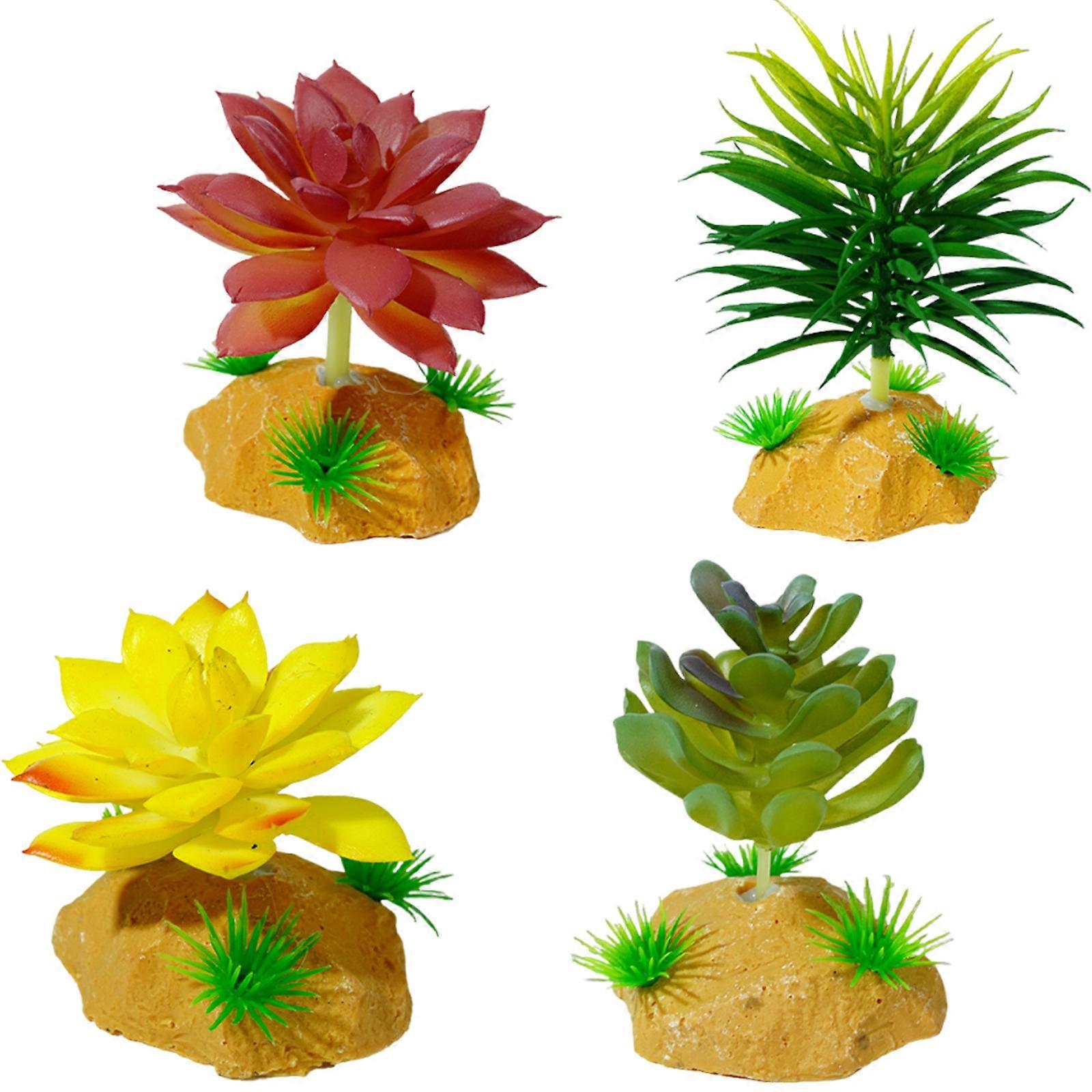 Artificial Grass for Reptiles Tanks Flexible and Safe Decoration Comfortable Environment Plant Grass Landscaping Multicolor