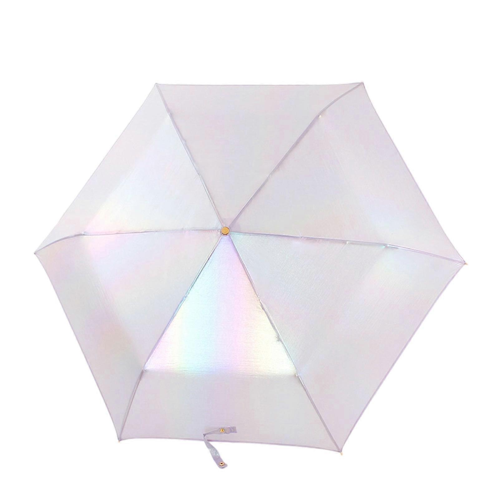 Light weight Folding Umbrella Weatherproof Gradient Color Gradient Canopys Curved Grip Nylon Wind Resistant Structure  Purple