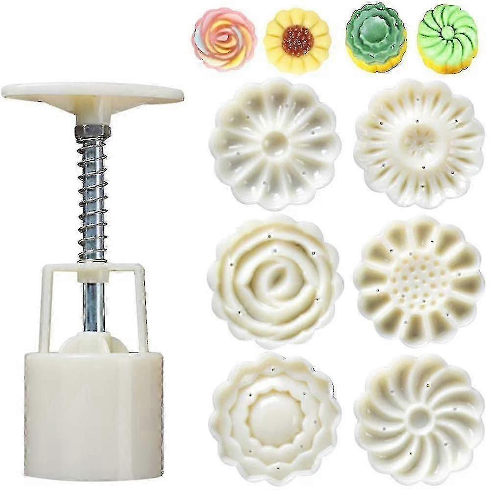 7pcs Bath Bomb Mold Set include 1pcs Bath Bombs Press și 6pcs Timbre (Kui)