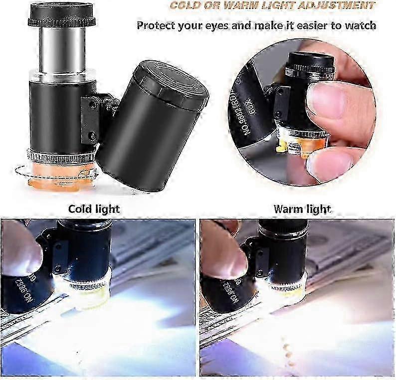 2 ieces Mini cket Micrscpe Kit Mgnifying Gss