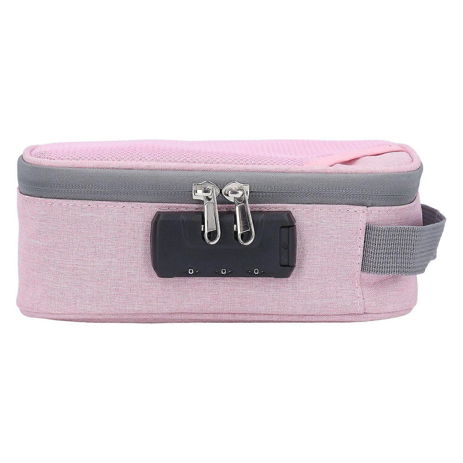 Smell Proof Bag with Lock Portable Activated Carbon Odor Proof Case Container for Travel Pink