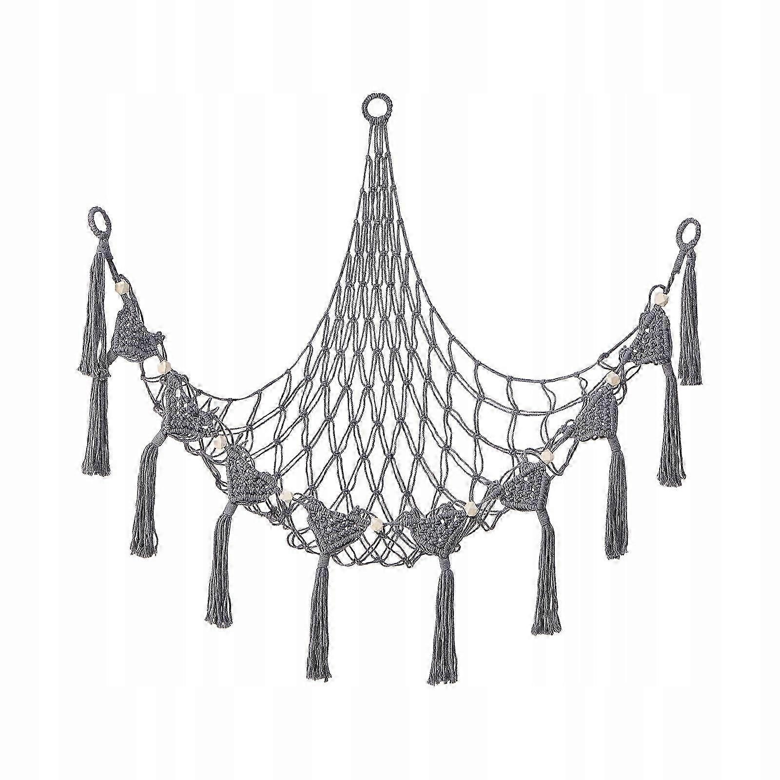Hanging Hammock Storage With Tassels For Gray