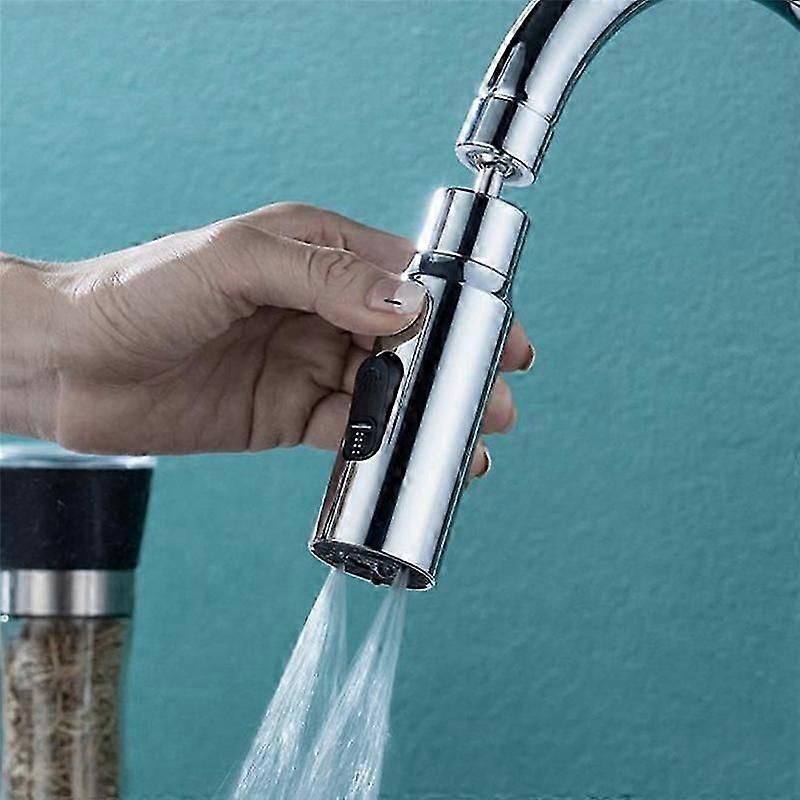 SOFT-Rotatable Kitchen Faucet Multi-Function Scraper Universal Splash-Proof Bubble Maker Booster Extender Water Nozzle
